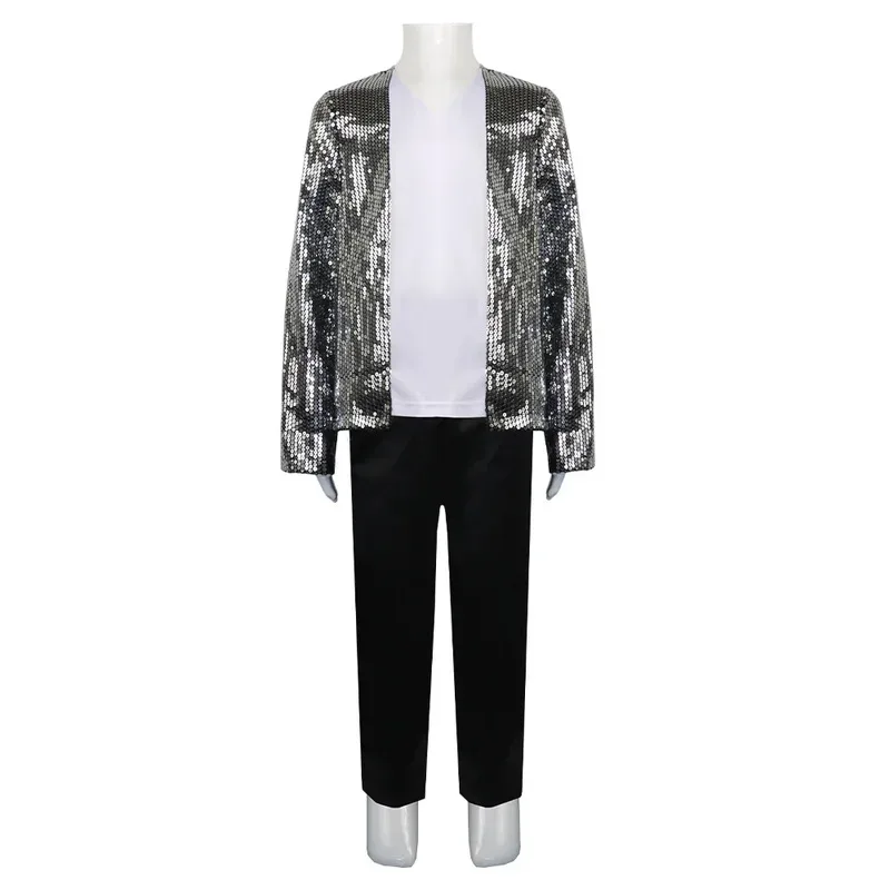 Michael Jackson Dance Black Sequined Suit Performance Show Costume for Kids Adults Jacket Pants At Gloves Glasses Socks Costumes Clothing & Accessories 6f6cb72d544962fa333e2e: 110|120|130|140|150|L|M|S|XL|XXL|XXXL