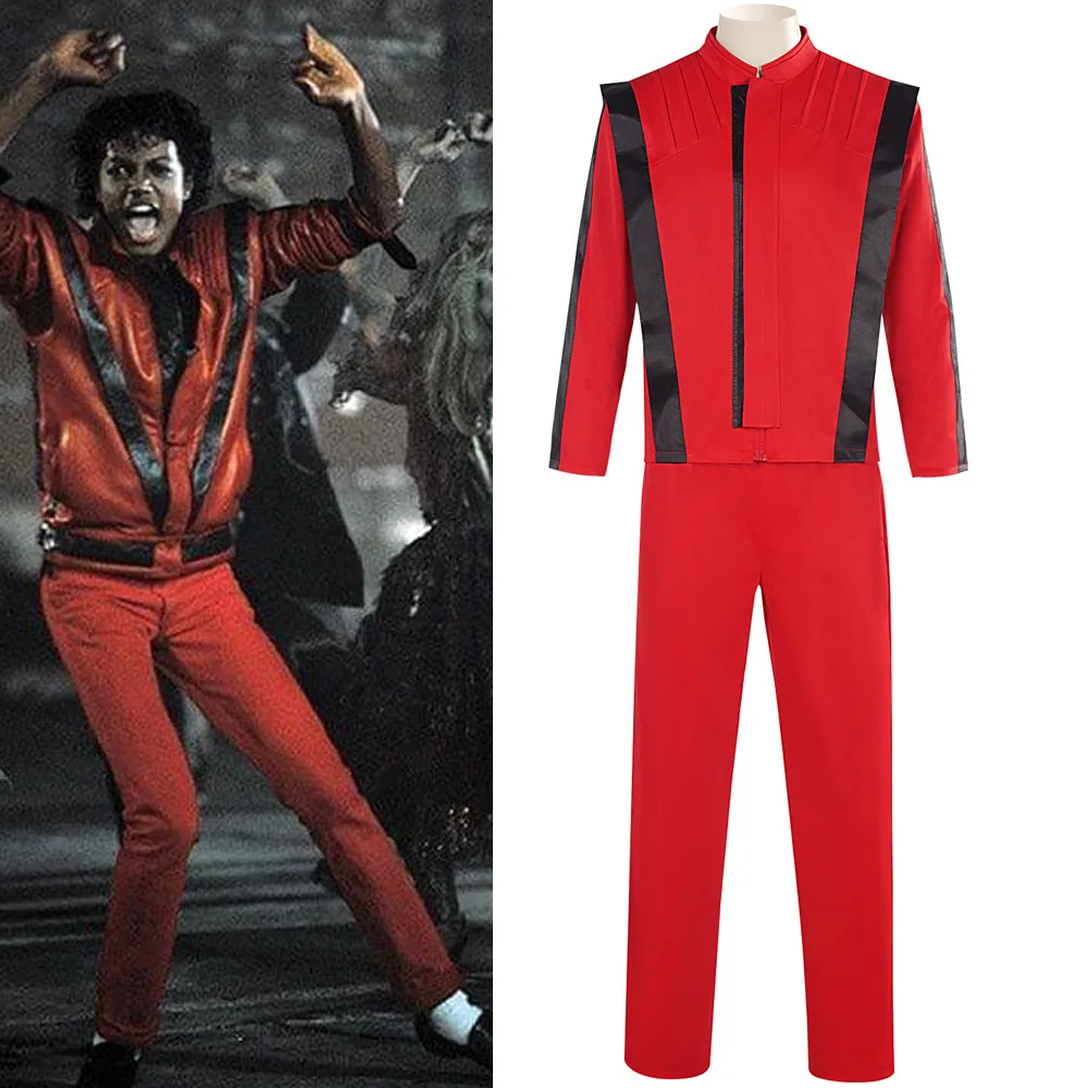 Ms Michael Jackson overcoat red retro leather coat premium MTV pants collection outwear party cosplay instinct costume Clothing & Accessories 6f6cb72d544962fa333e2e: L|M|S|XL|XS（old）|XXL|XXXL