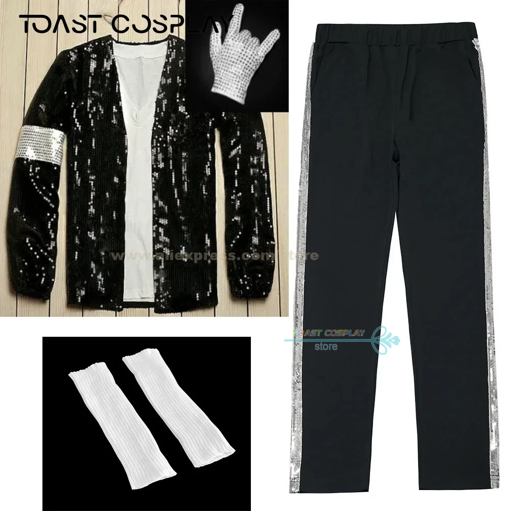 MJ Michael Jackson Billie Jean Suit Outfit Armband Jacket Pants Socks Glove Halloween Carnival Party Cosplay Costume Prop Clothing & Accessories 6f6cb72d544962fa333e2e: 120 (for 5-6T)|130 (for 6-7T)|140 (for 7-8T)|150(for 8-10T)|L|M|S|XL|XS|XXL|XXS|XXXL