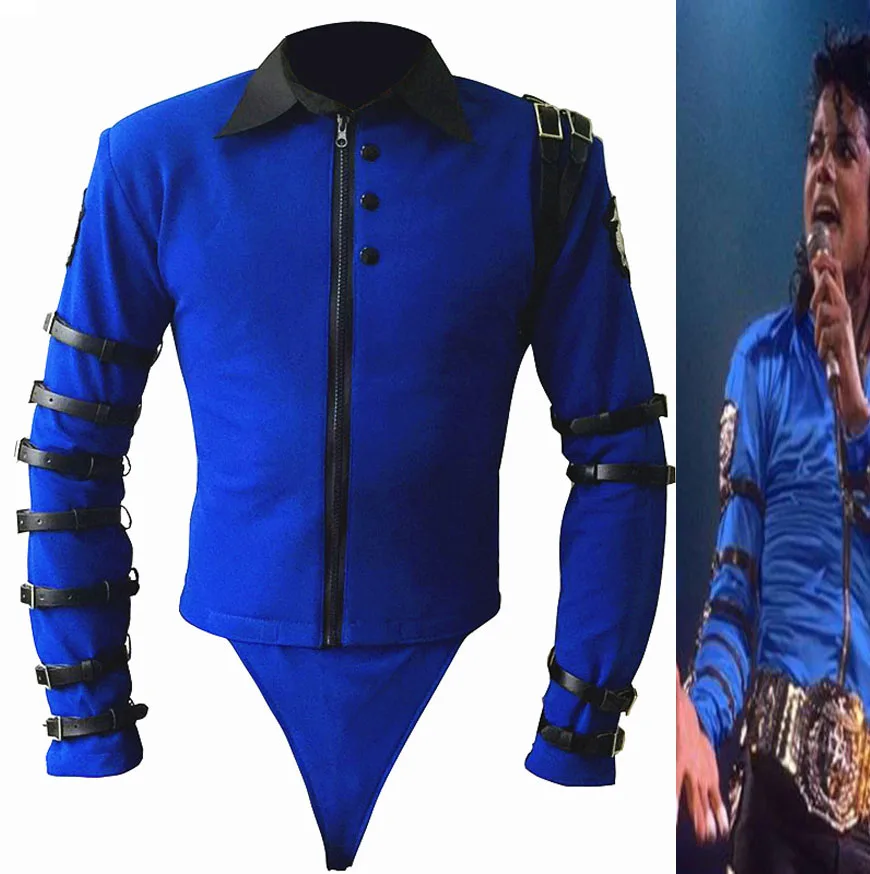 Rare Cosplay Michael Jackson BAD Tour Bule Bodysuit Skinny Jacket Punk Style Heavy Metal Music Ultimate Collection Clothing & Accessories 6f6cb72d544962fa333e2e: 4XL|Custom Size|Kids110-120cm|Kids120-130cm|Kids130-140cm|Kids140-150cm|L|M|S|XL|XS（old）|XXL|XXS|XXXL
