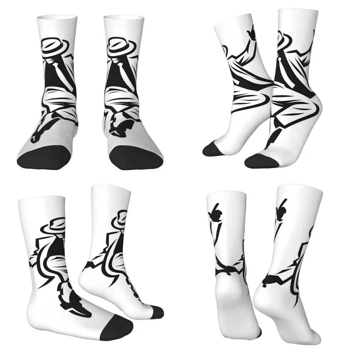 Michael Jackson Style Pop Dance Idol Socks Harajuku High Quality Stockings All Season Long Socks for Unisex Christmas Gifts Clothing & Accessories 6f6cb72d544962fa333e2e: One Size