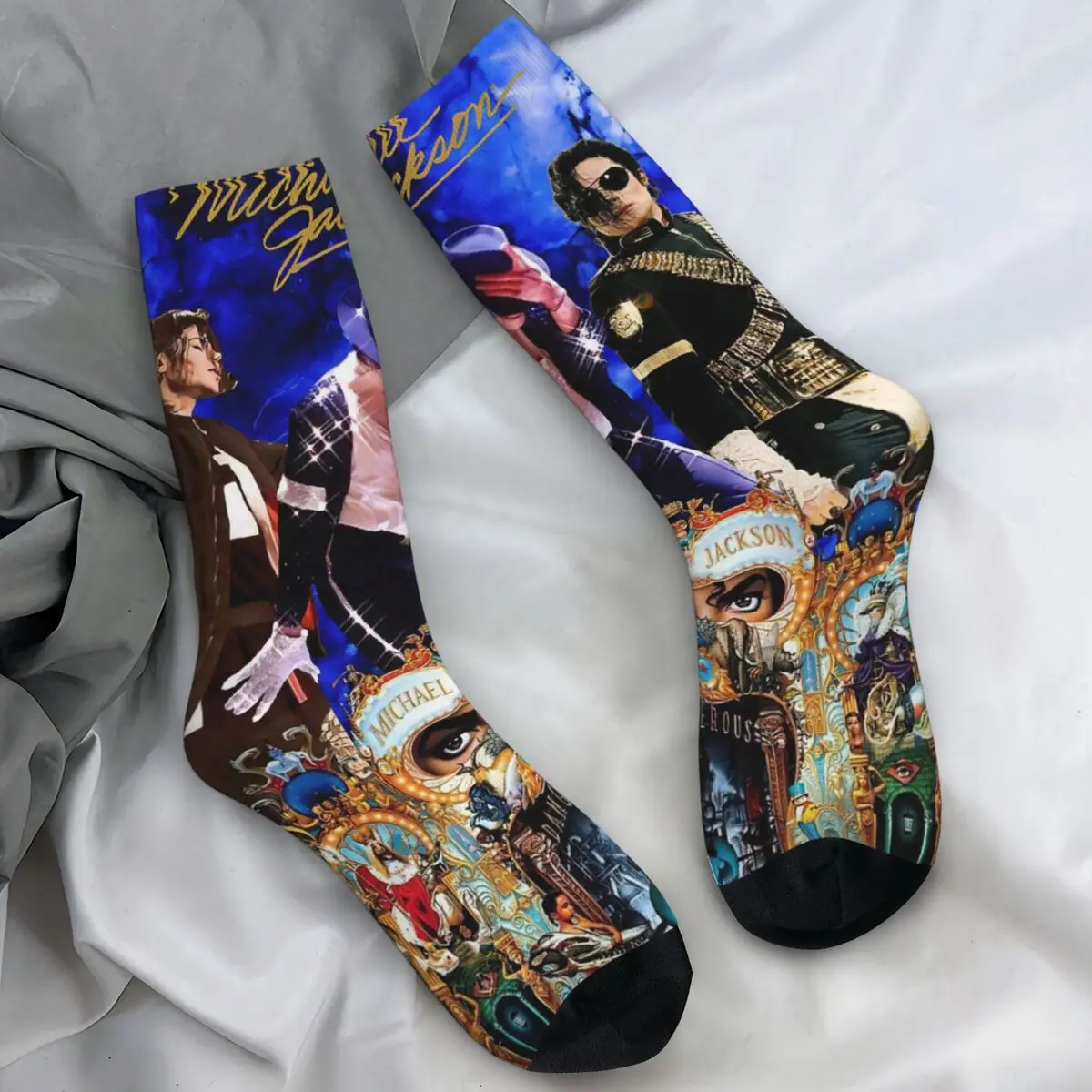 Dancer Michael Jackson Thriller Musician Socks King of Pop Music Moonwalker Stockings Non Skid Unisex Socks Running Sports Socks Clothing & Accessories 6f6cb72d544962fa333e2e: One Size
