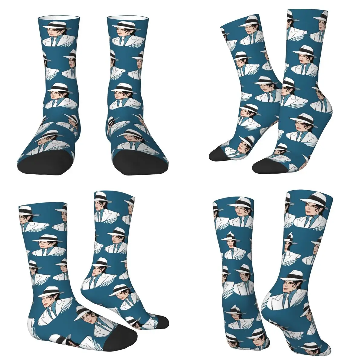 Michael Jackson Musicians Singers Dancers Socks Harajuku Stockings All Season Long Socks Accessories for Unisex Christmas Gifts Clothing & Accessories 6f6cb72d544962fa333e2e: One Size