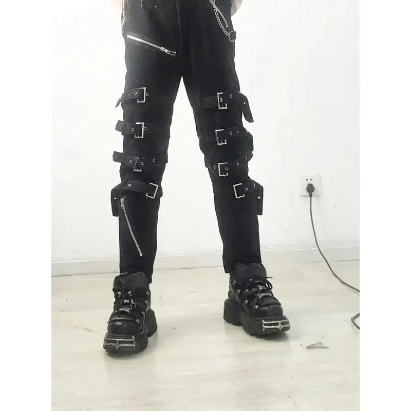 Classic MJ Michael Jackson BAD Punk Black Silm Fit Rivet Strap Pants Show Rock Trousers Cosplay Costume Performance Halloween H4 Clothing & Accessories 6f6cb72d544962fa333e2e: 29|30|31|32|33|34|36|38