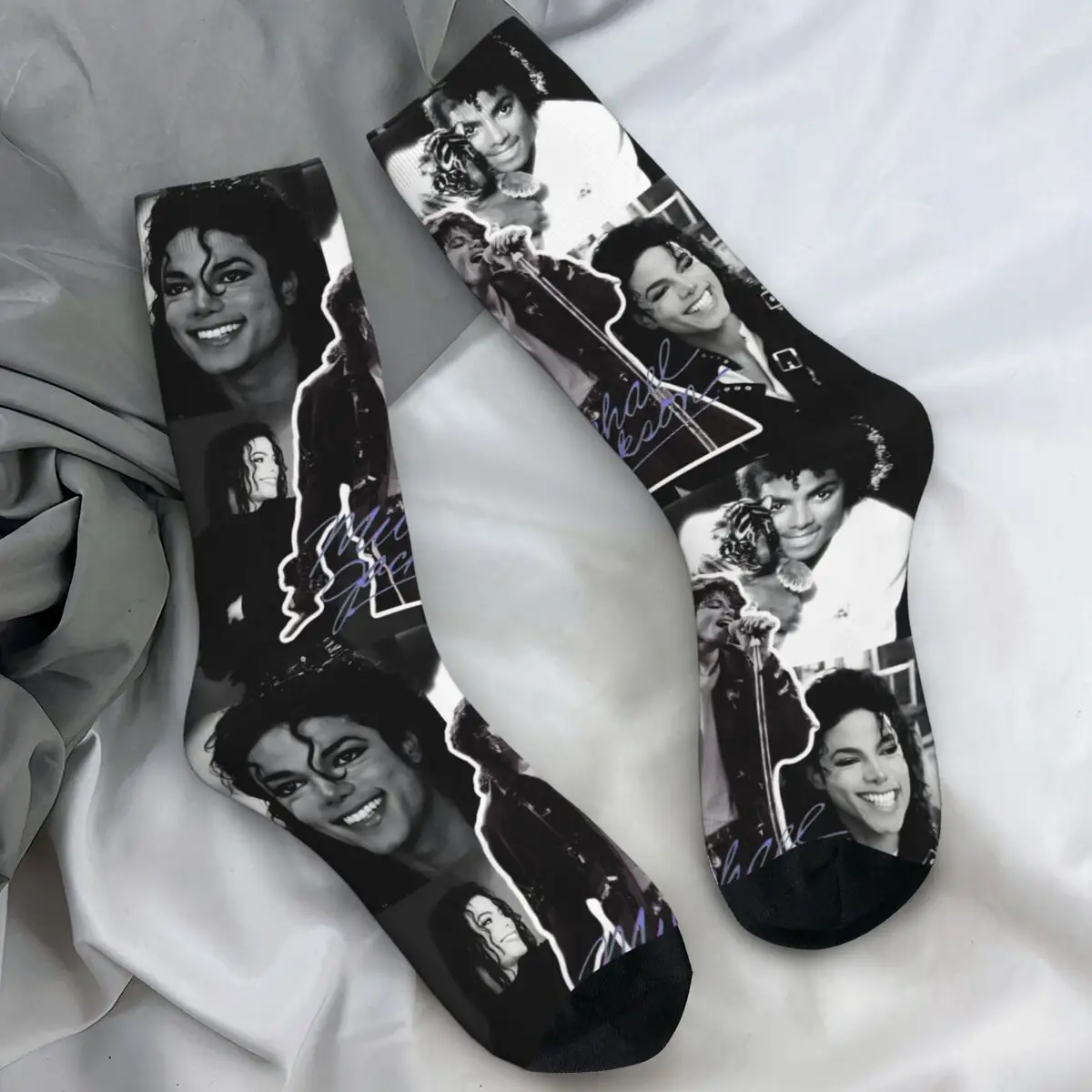 Dancer Michael Jackson Thriller Musician Socks Spring King of Pop Music Moonwalker Movie Stockings Men Socks Anti Skid Socks Clothing & Accessories 6f6cb72d544962fa333e2e: One Size