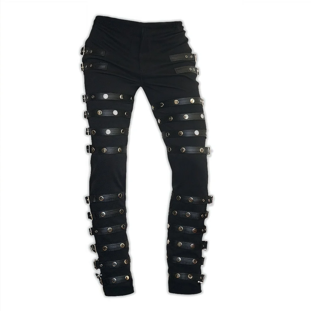Role Player Rivet Trousers Pants for Michael Jackson BAD PUNK Black Silm Fit Show Rock Halloween Costumes Clothing & Accessories 6f6cb72d544962fa333e2e: Custom Size|L|M|S|XL|XS|XXL|XXS|XXXL