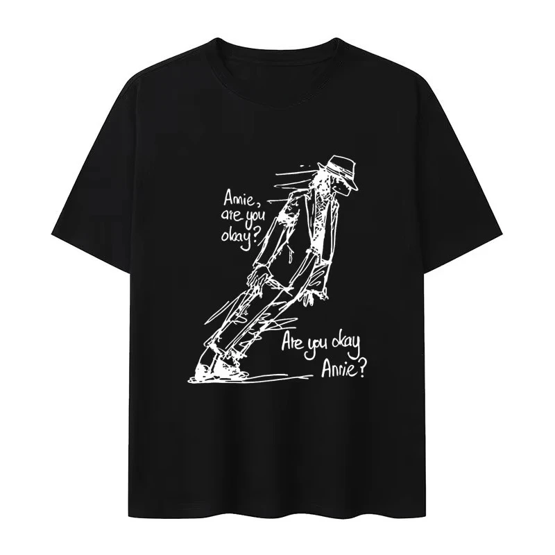 2025 Classic Michael Jackson Are You Okay Print Punk Rock Fashion Short Sleeve T-shirt Men Women Oversized Cotton Cozy Tshirt Men’s Clothing cb5feb1b7314637725a2e7: 1|2|3|4|5|6|7|8