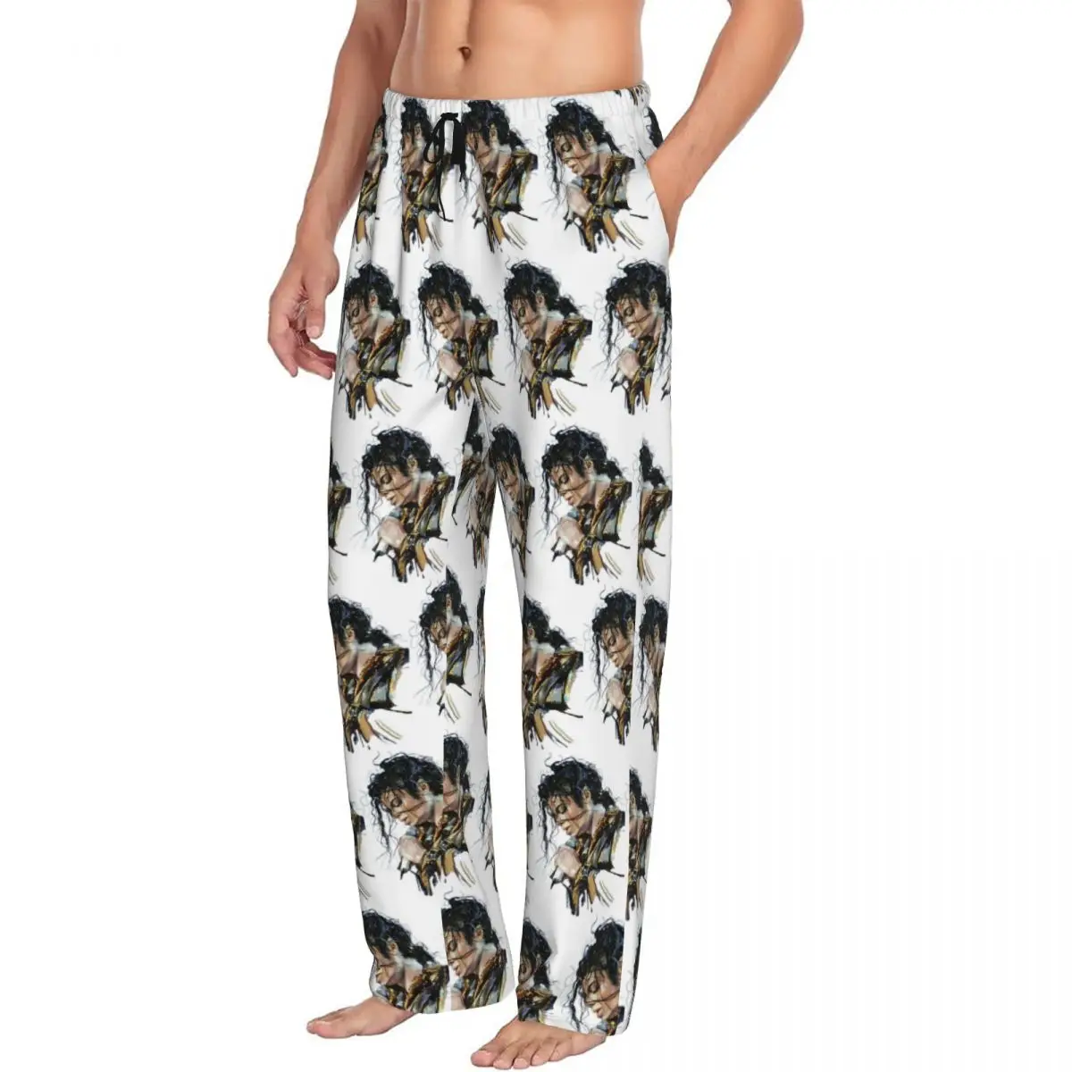 Custom Michael Jackson Musicians Singers Dancers Men Pajama Pants Lounge Sleep Sleepwear Bottoms with Pockets Men’s Clothing 6f6cb72d544962fa333e2e: 1XL|2XL|3XL|L|M|S
