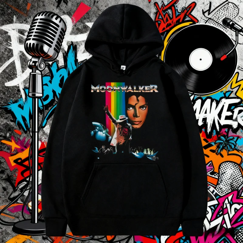 25/26 Cool Moon Walker Michael Jackson Poster Slogan Ideal Gift Unisex Black Pure Cotton Printed Hooded Sweatshirt Warm Casual Men’s Clothing 6f6cb72d544962fa333e2e: 4XL|L|M|S|XL|XXL|XXXL