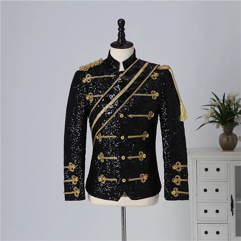 Modern Michael Jackson Sequined Performance Outfit New Men’s Banquet Guest Band Rock Singer Costume Stand Up Collar Jacket Costumes 6f6cb72d544962fa333e2e: 4XL|5XL|6XL|L|M|S|XL|XXL|XXXL