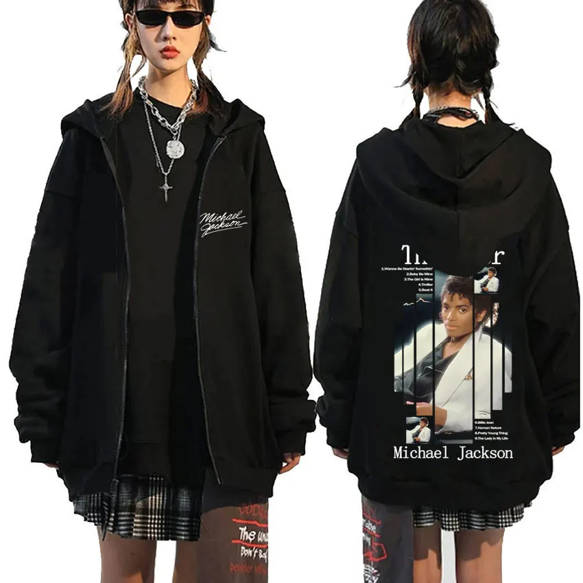 Classic Michael Jackson Thriller Album Graphic Zipper Hoodie Men Women Retro Gothic Rock Oversized Zip Up Jacket Coat Streetwear Clothing & Accessories 6f6cb72d544962fa333e2e: L|M|S|XL|XXL|XXXL
