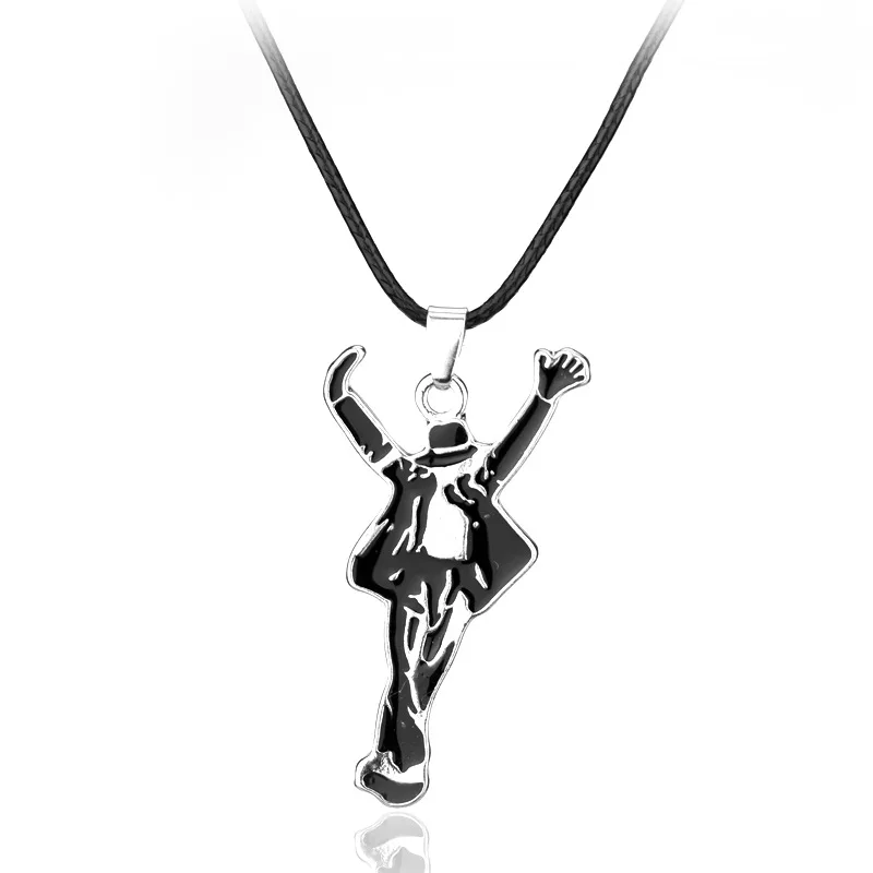 Pop Dancer MJ Necklace Hip Hop Dancing Suit Pendant Charm Rope Enamel Jewelry Jewellery Brand Name: Regalrock