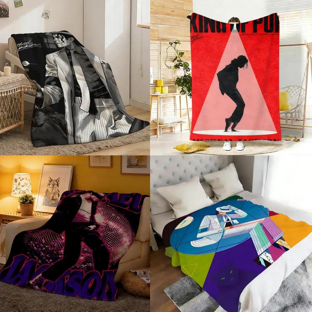 Michael J-Jackson Throw Flannel Blanket Bedroom 6f6cb72d544962fa333e2e: 100x130cm|130x150cm|150x200cm|75X100cm