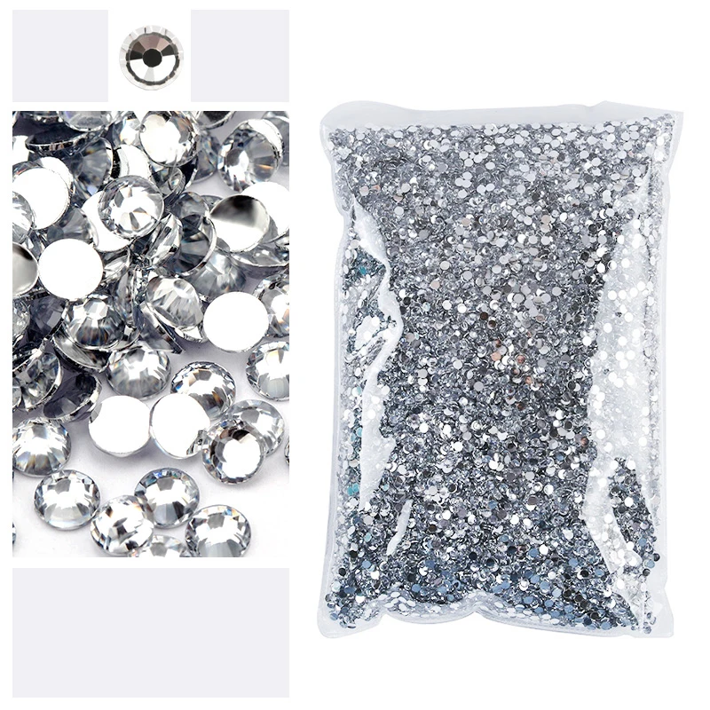 Clear 2-5mm Wholesale Package Resin Rhinestones Flatback Round Non Hot-fixed Shinning Crystal for DIY Clothing Craft Costumes cb5feb1b7314637725a2e7: Clear