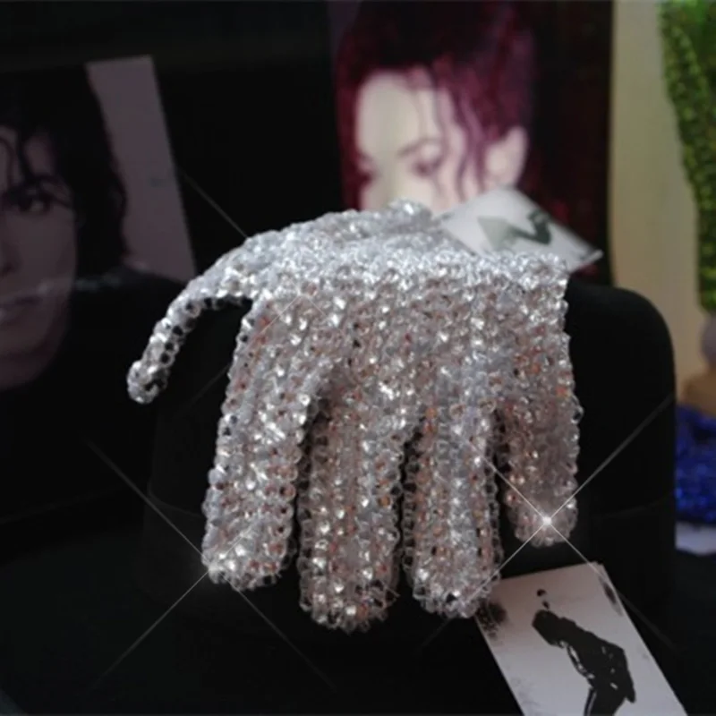 Handmade Silver Full Crystal on Glove for Michael Jackson Rhinestone Collection Perfect for Impersonator Preformance Costumes cb5feb1b7314637725a2e7: both hand|Left hand|Right hand