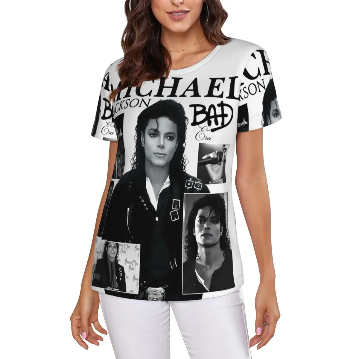 Michael Jackson Dancing T-Shirt Women Short Sleeve T Shirts Round Neck Clothes Cotton Summer Tees Streetwear Women’s Clothing 6f6cb72d544962fa333e2e: L|M|S|XL|XXL