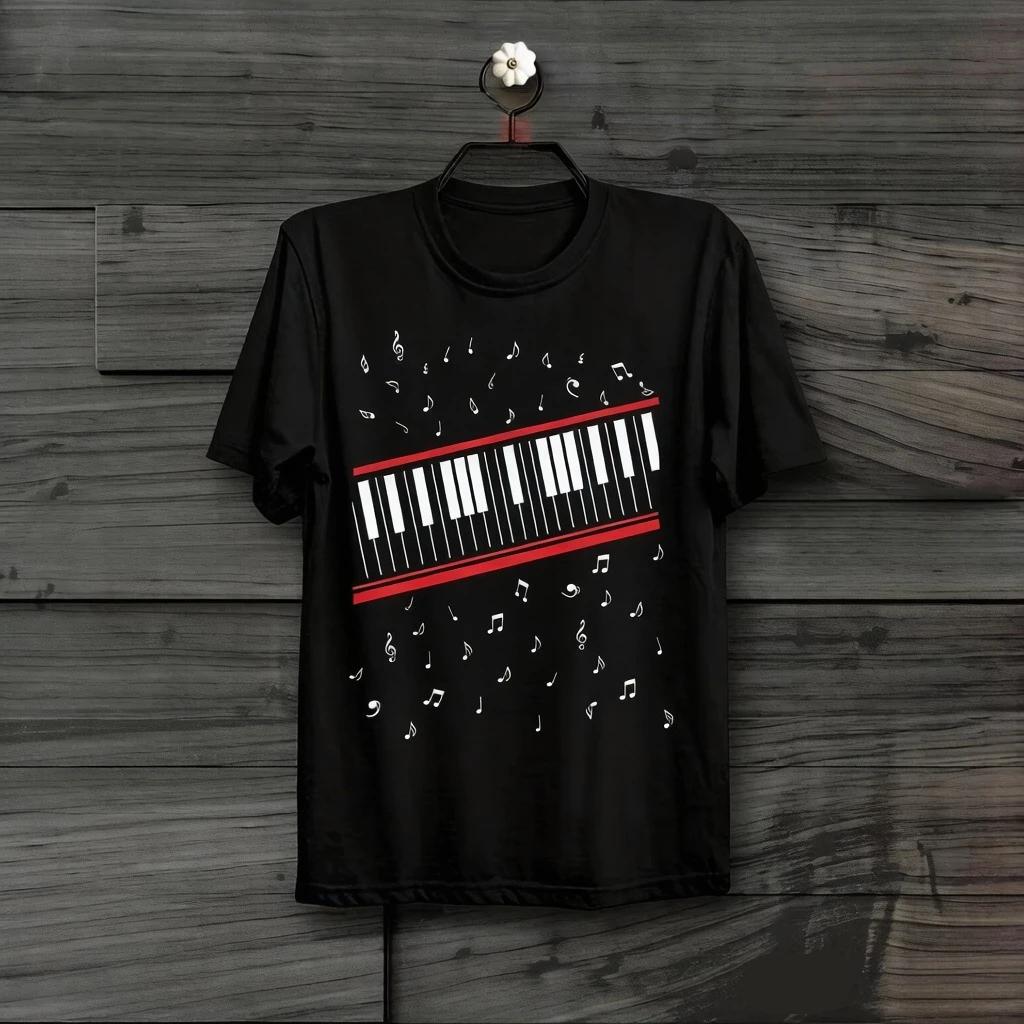 Short Sleeve Cotton Man Clothing Piano Beat It Michael Jackson Mtv Video Retro Vintage Hipster Unisex T-Shirt Print T-shirt